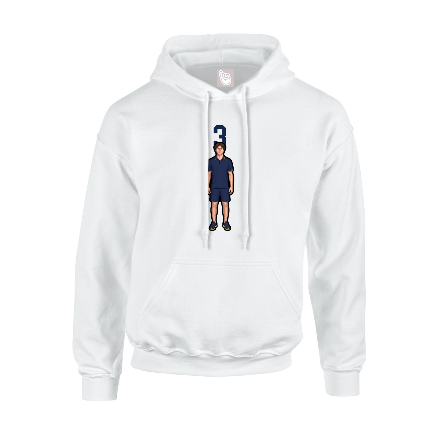 Hoodie — Number Top in White