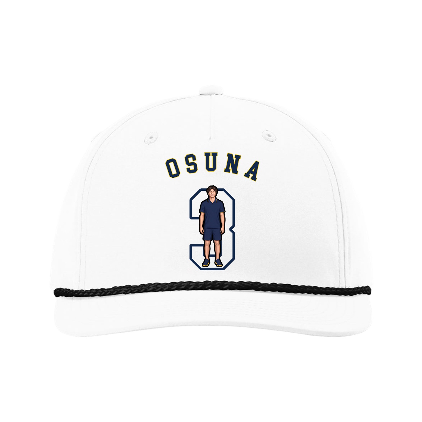 Five-Panel Classic Rope Cap — Shirsey Arch in White