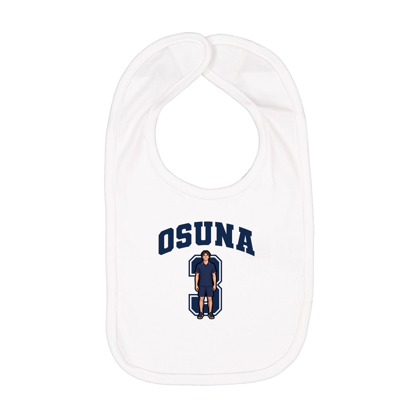 Infant Bib — Number in White