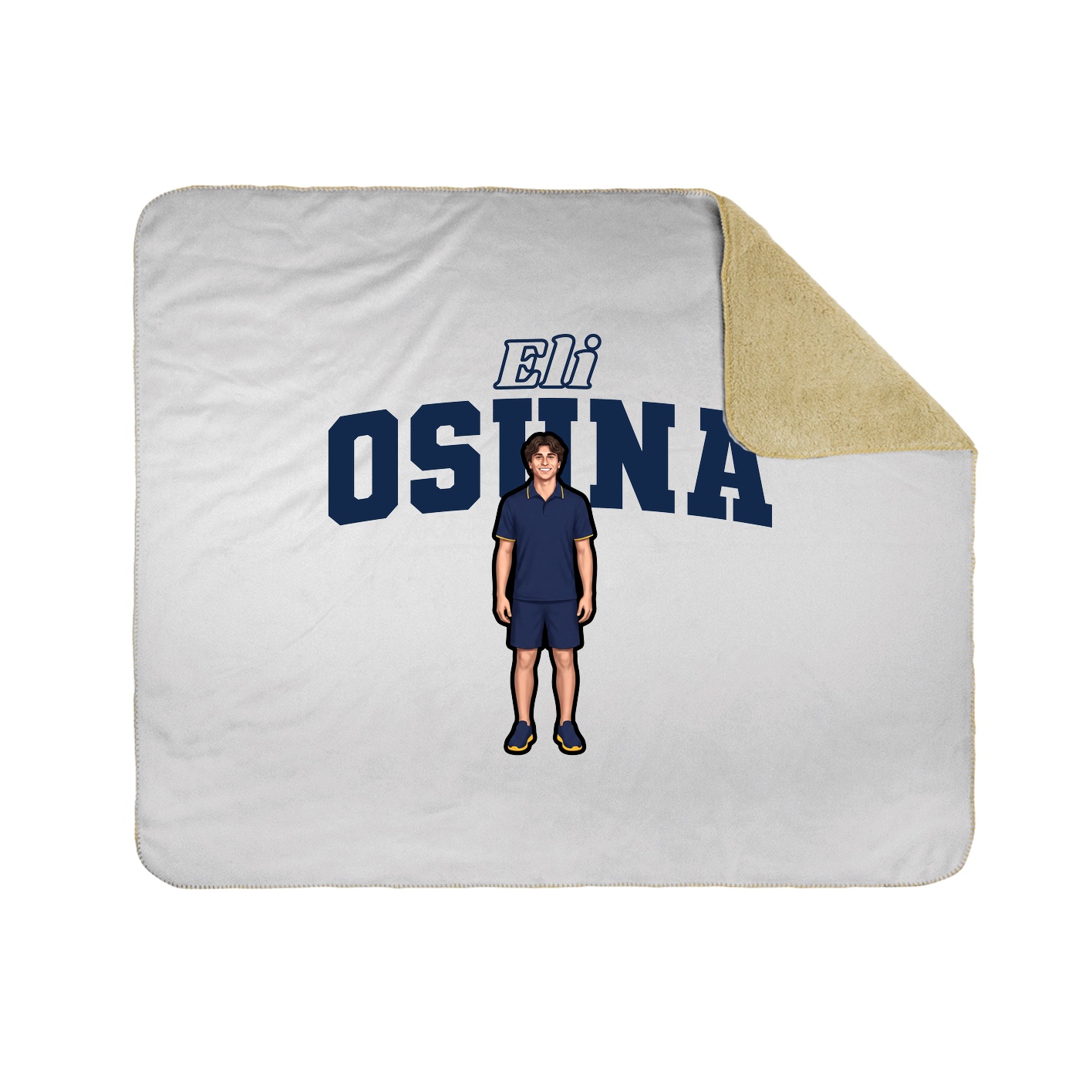 Throw Blanket — Name Arch in White