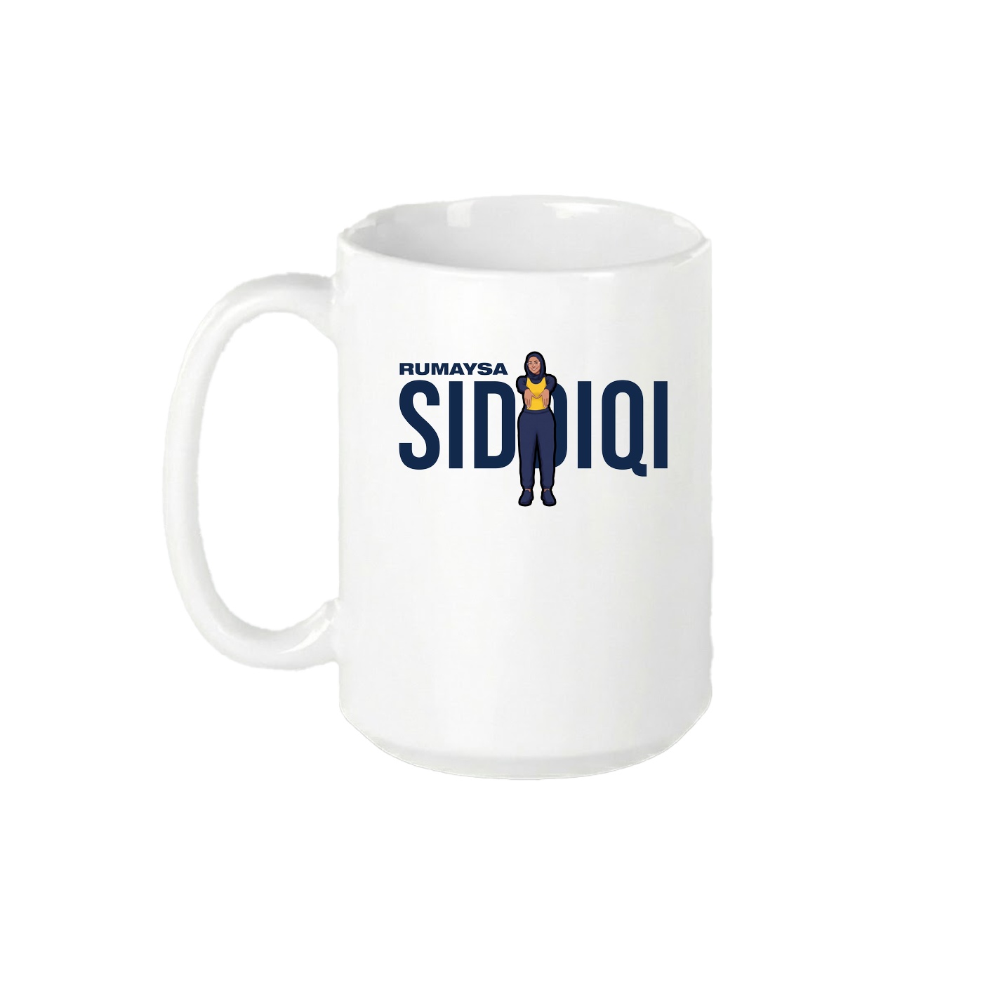 15oz Coffee Mug — Player Name in White