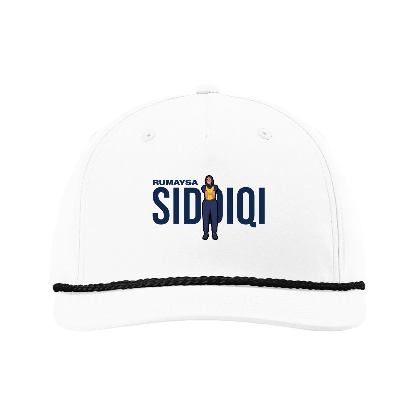 Five-Panel Classic Rope Cap — Player Name in White