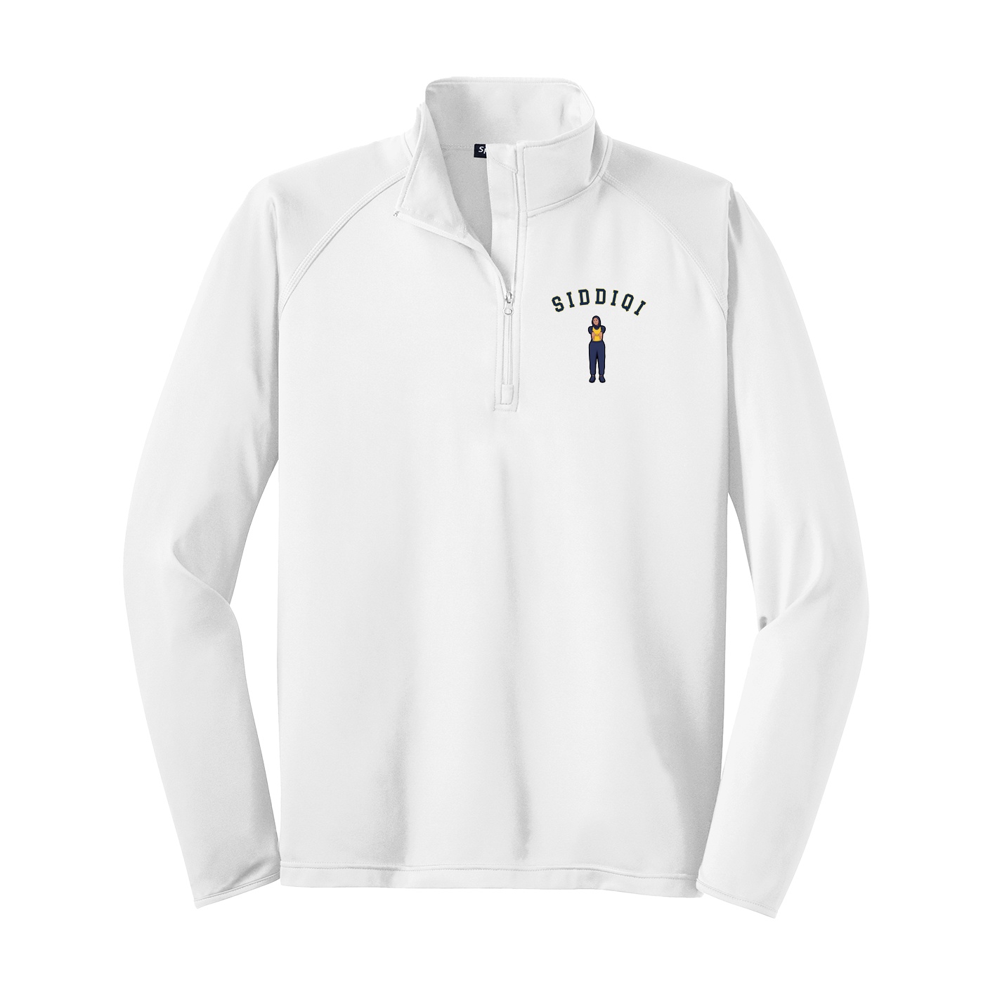 Q-Zip Pullover — Shirsey Arch in White