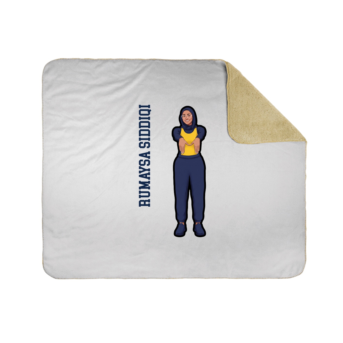 Throw Blanket — Name Vertical in White