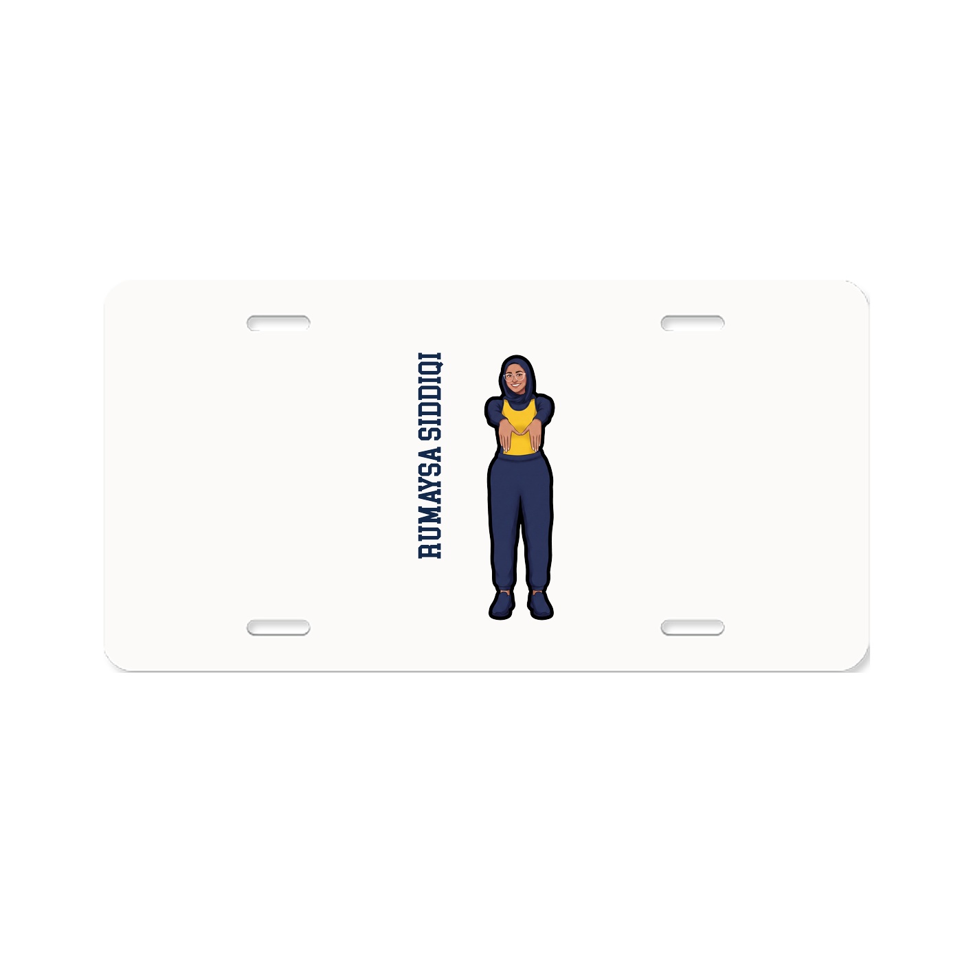 License Plate — Name Vertical in Classic