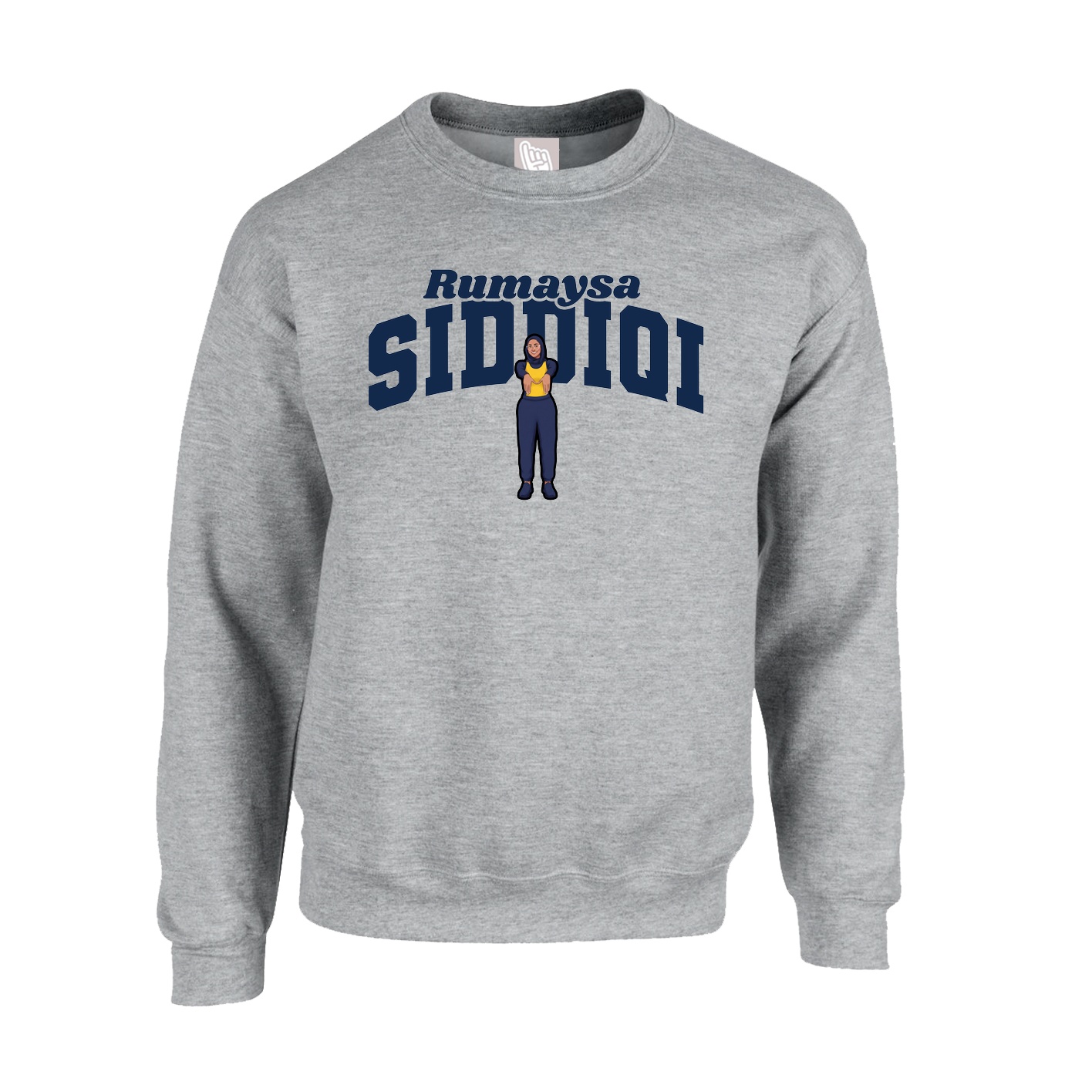 Fleece Crew — Signature Arch in Grey