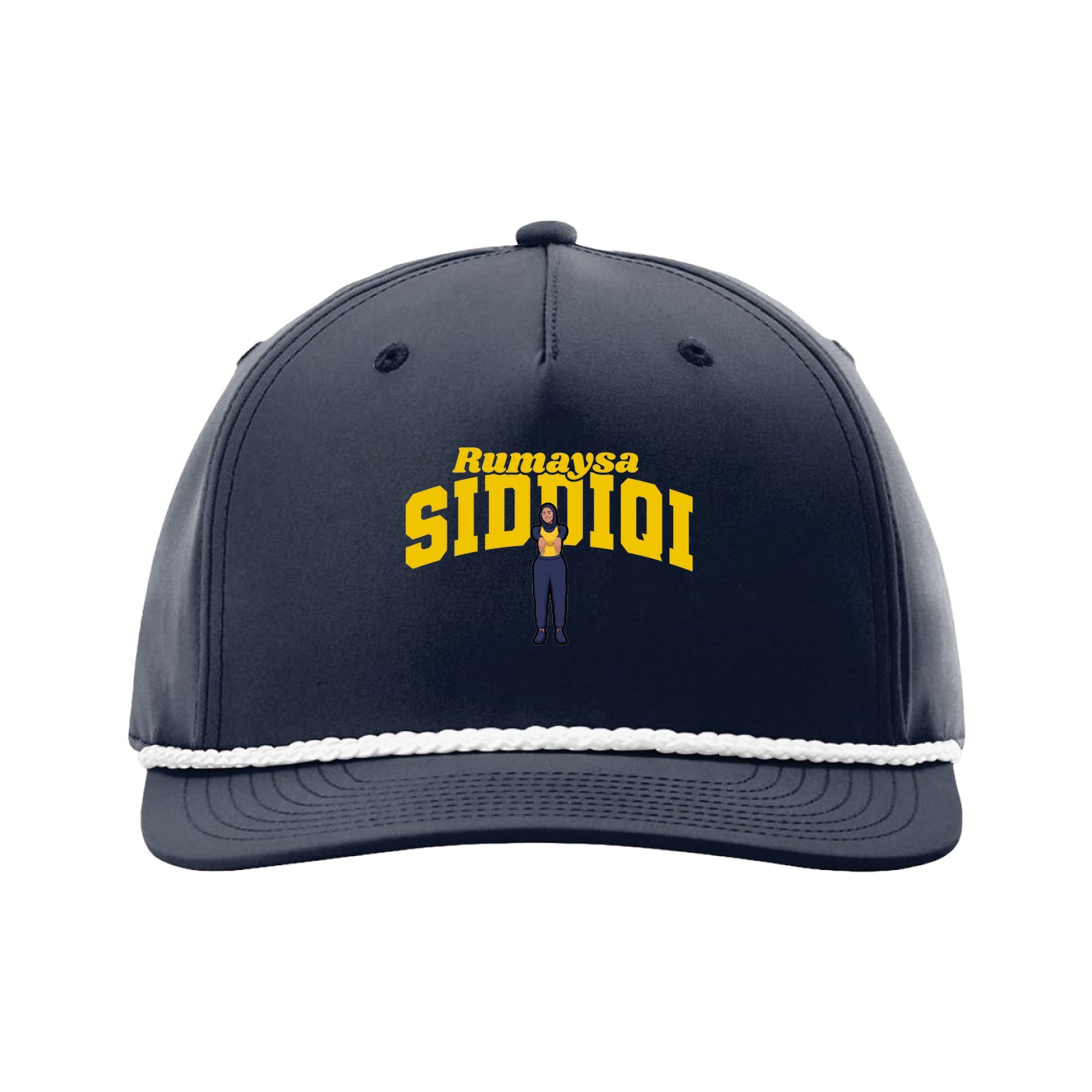 Five-Panel Classic Rope Cap — Signature Arch in Navy