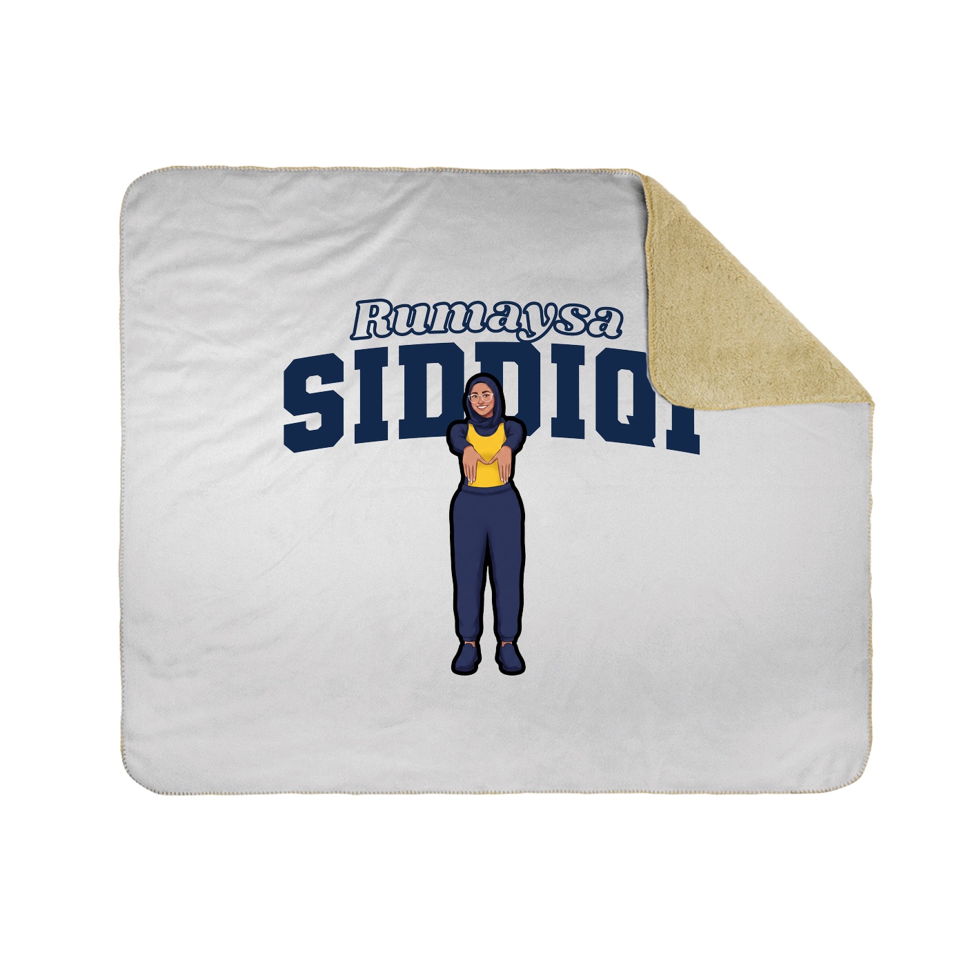 Throw Blanket — Name Arch in White
