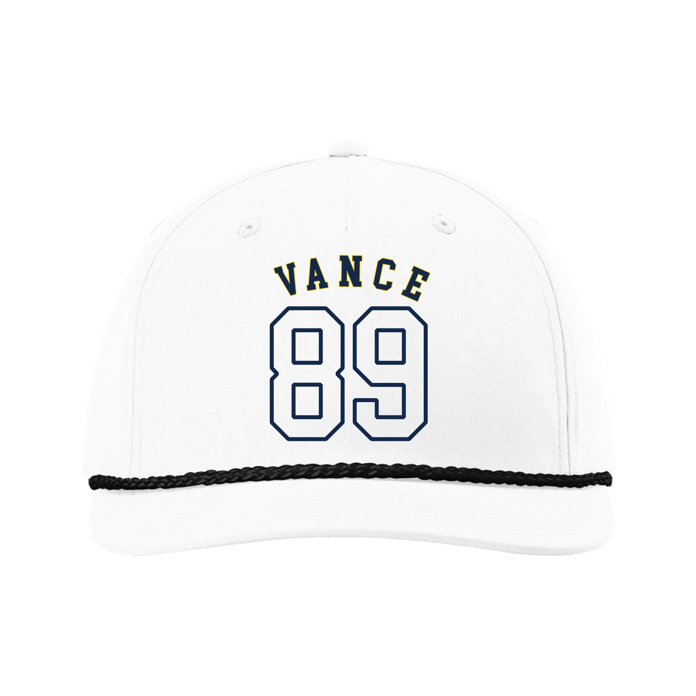 Five-Panel Classic Rope Cap — Shirsey Arch in White