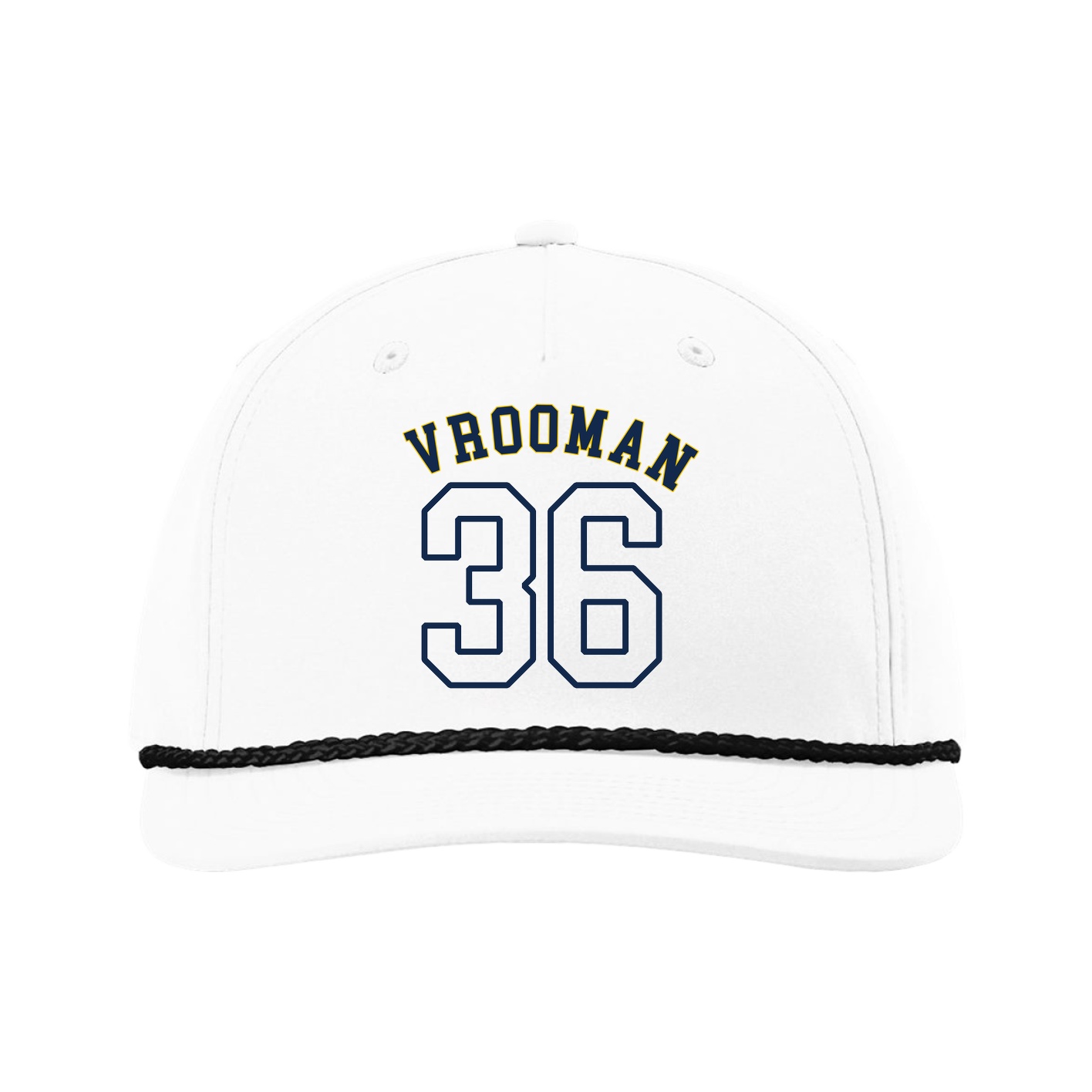 Five-Panel Classic Rope Cap — Shirsey Arch in White