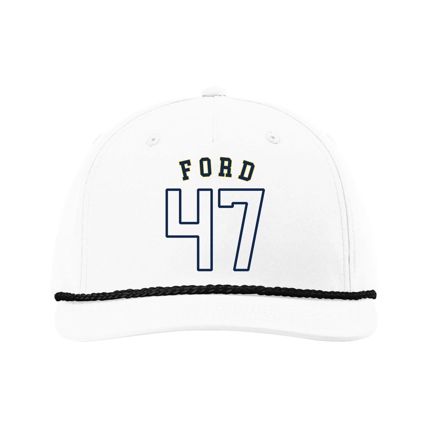 Five-Panel Classic Rope Cap — Shirsey Arch in White