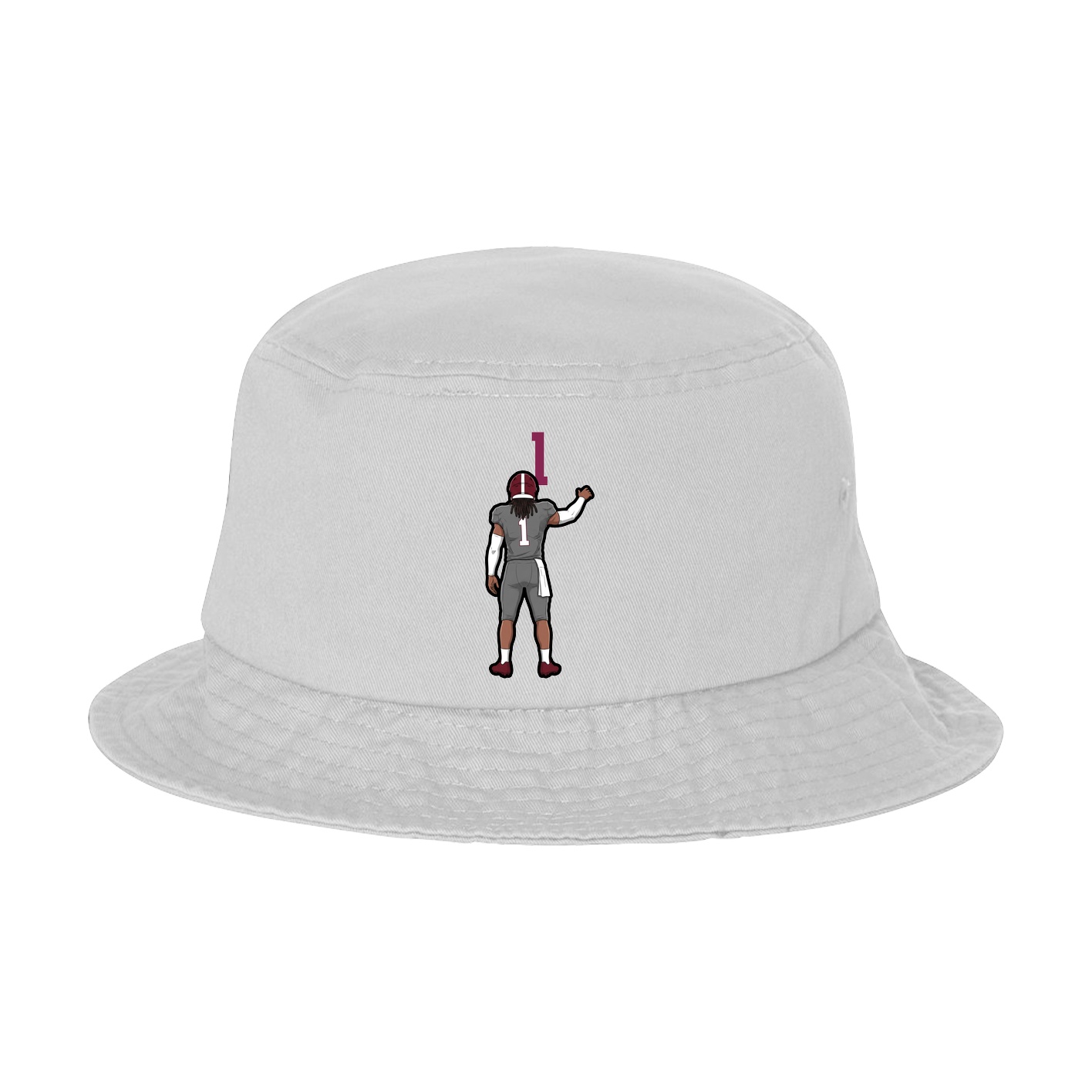 Bucket Cap — Number Top in White