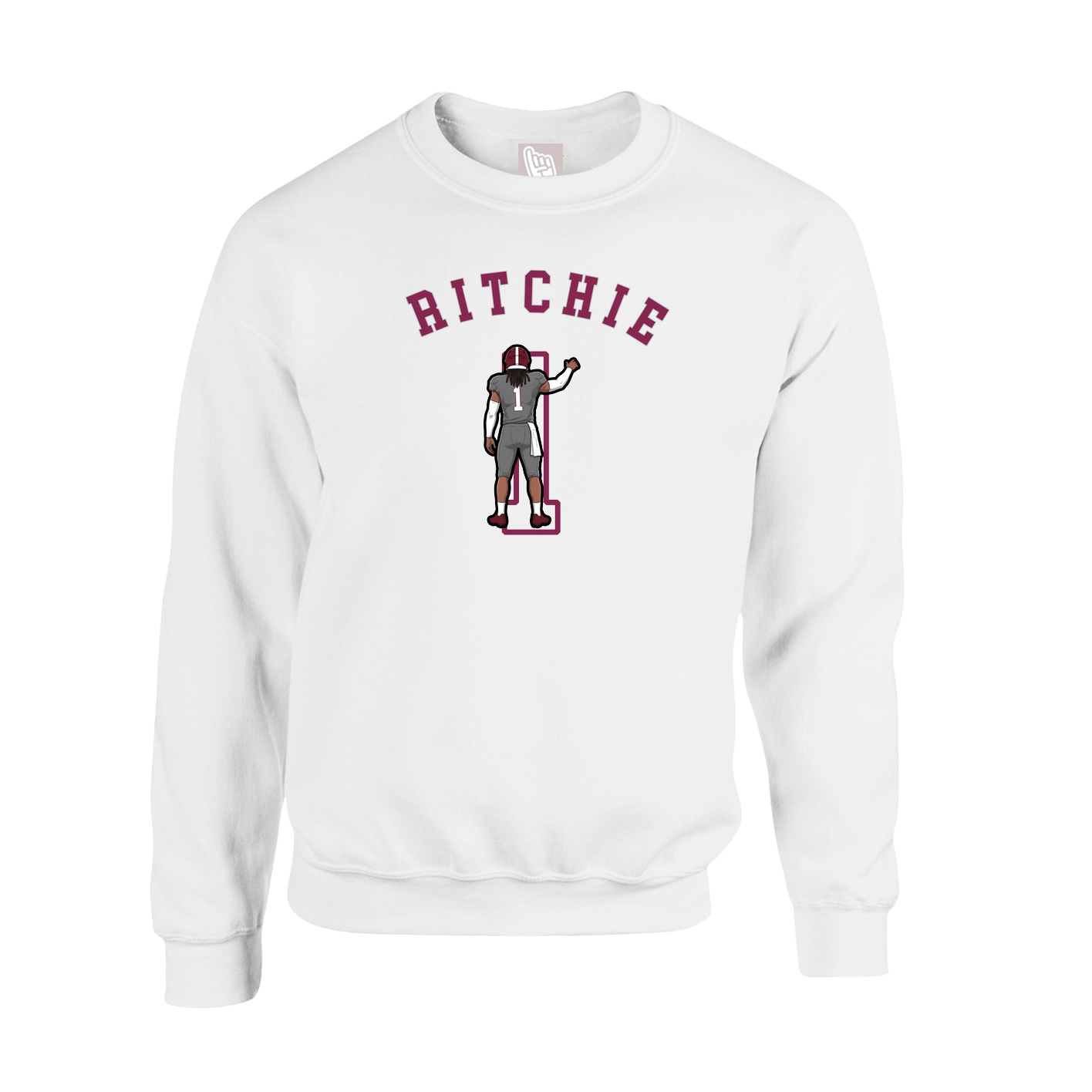 Fleece Crew — Shirsey Arch in White