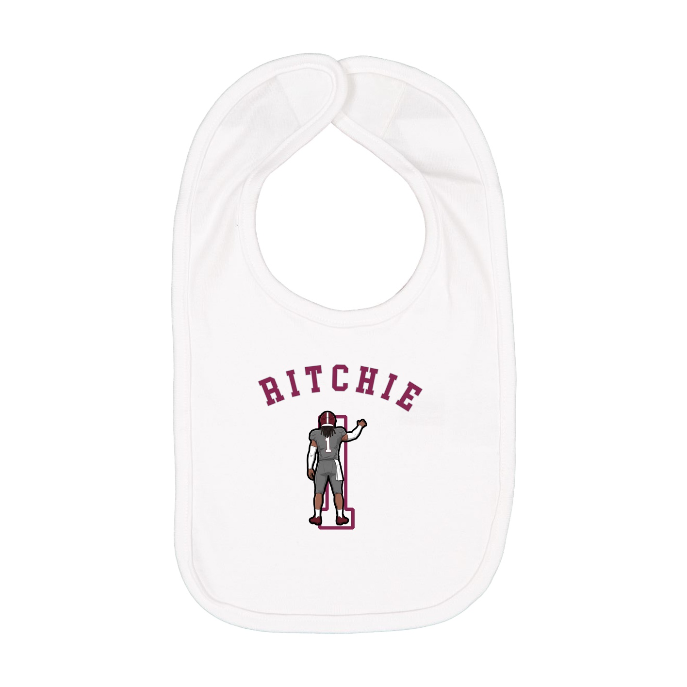 Infant Bib — Shirsey Arch in White