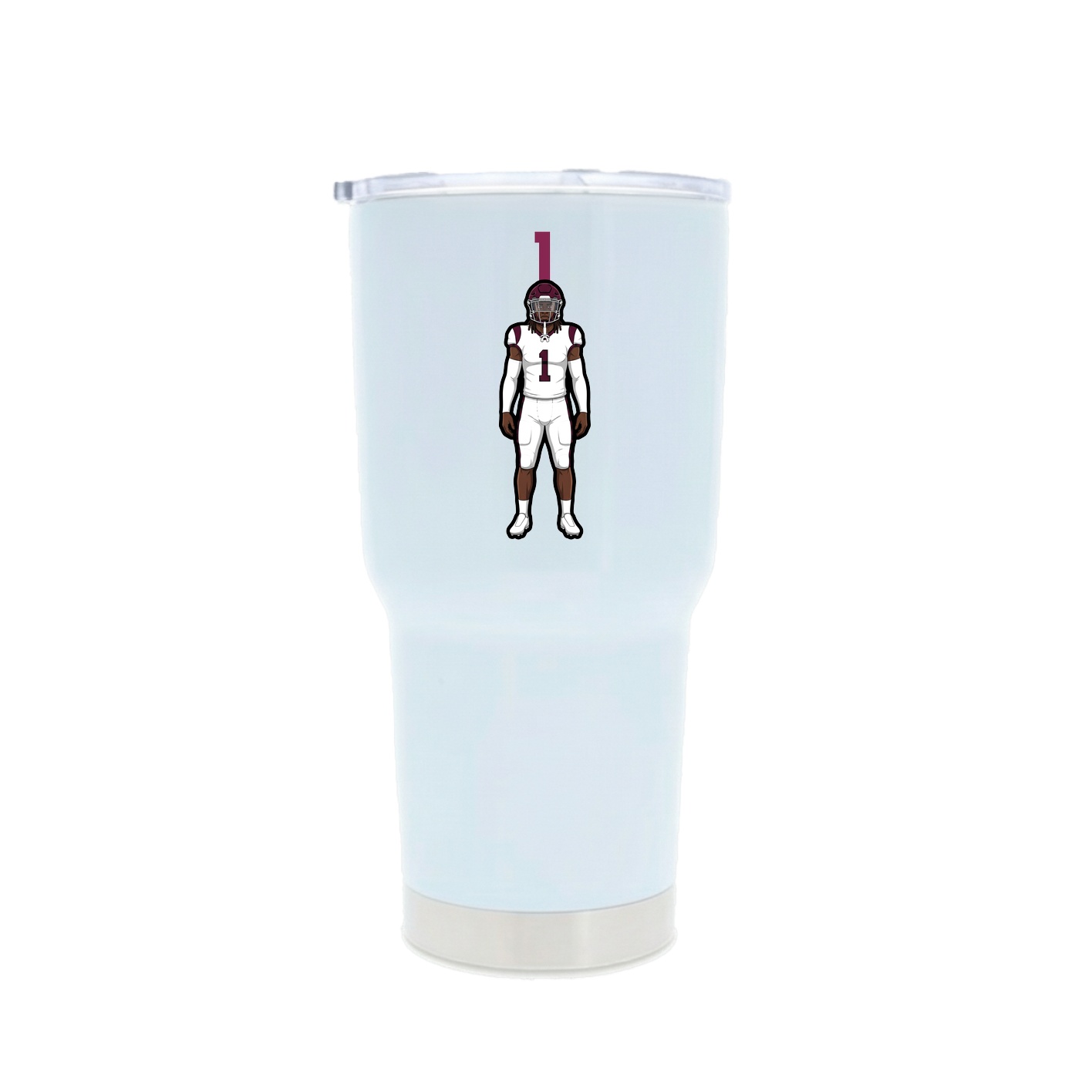 30oz Stainless Steel Tumbler — Number Top in White