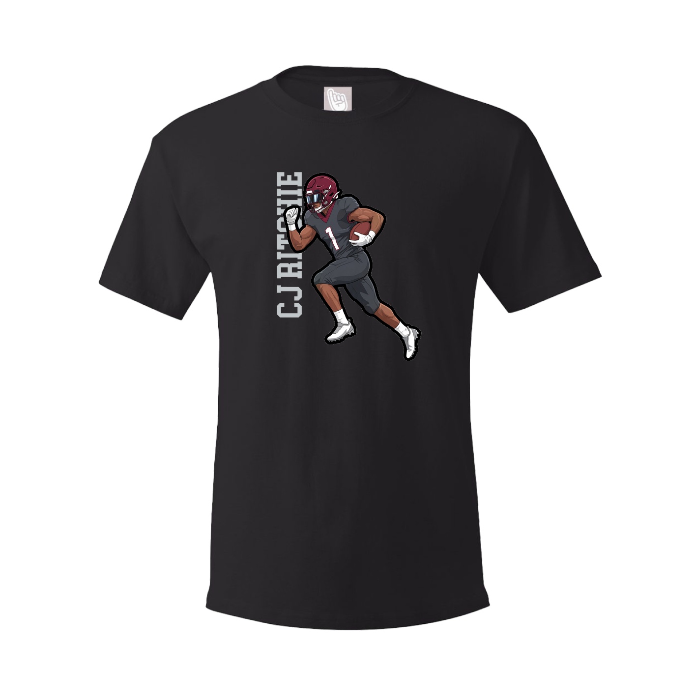 Youth Tee — Name Vertical in Black