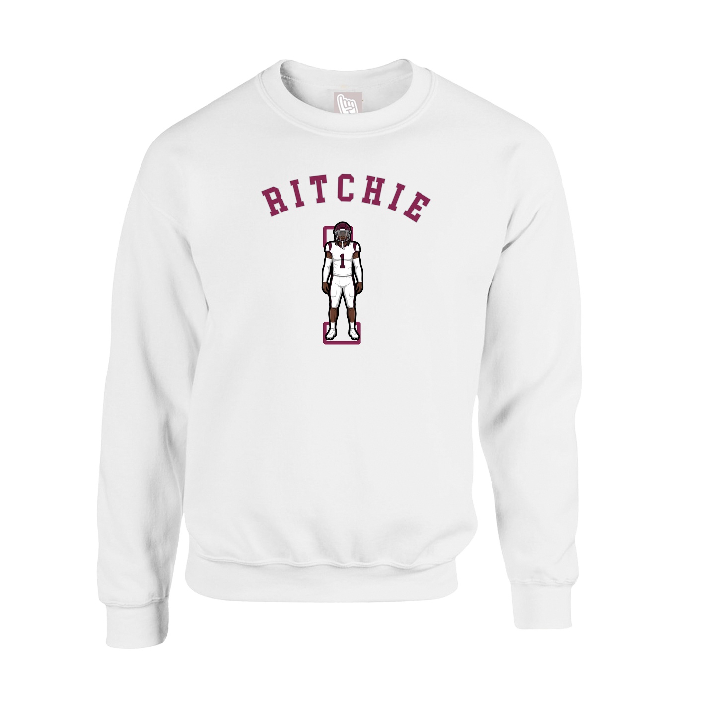 Fleece Crew — Shirsey Arch in White