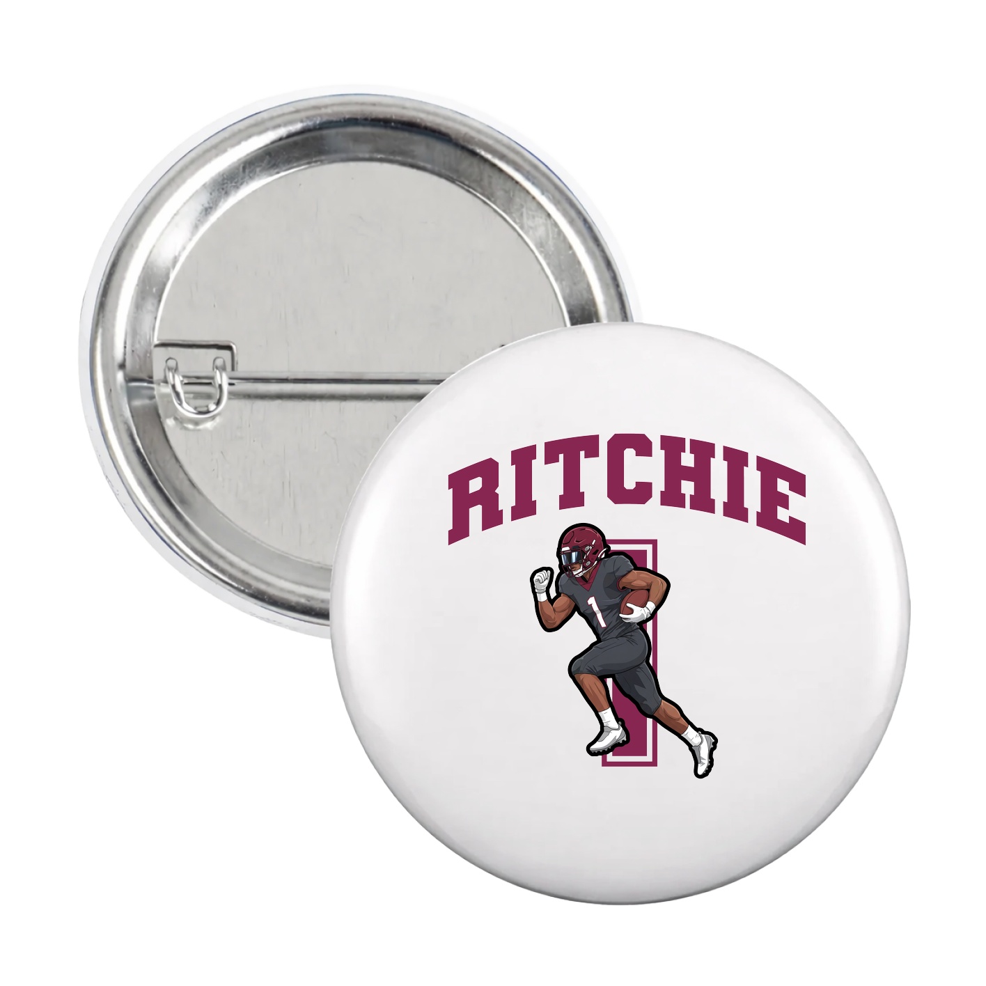 Game Day Button — Number in White