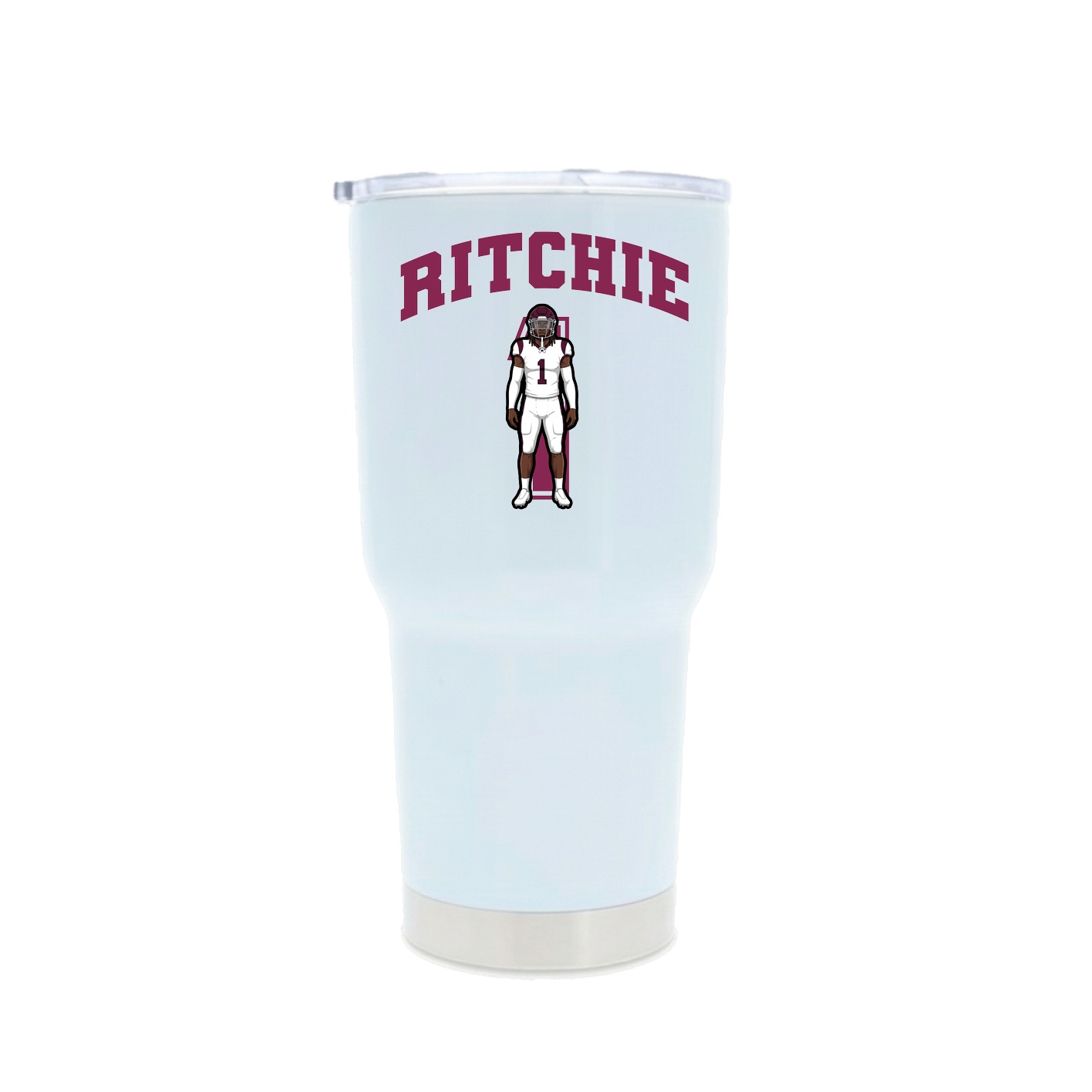30oz Stainless Steel Tumbler — Number in White