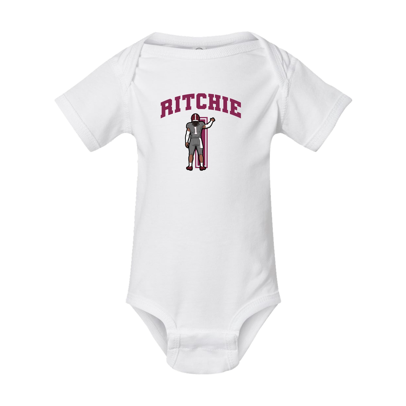 Baby Onesie — Number in White