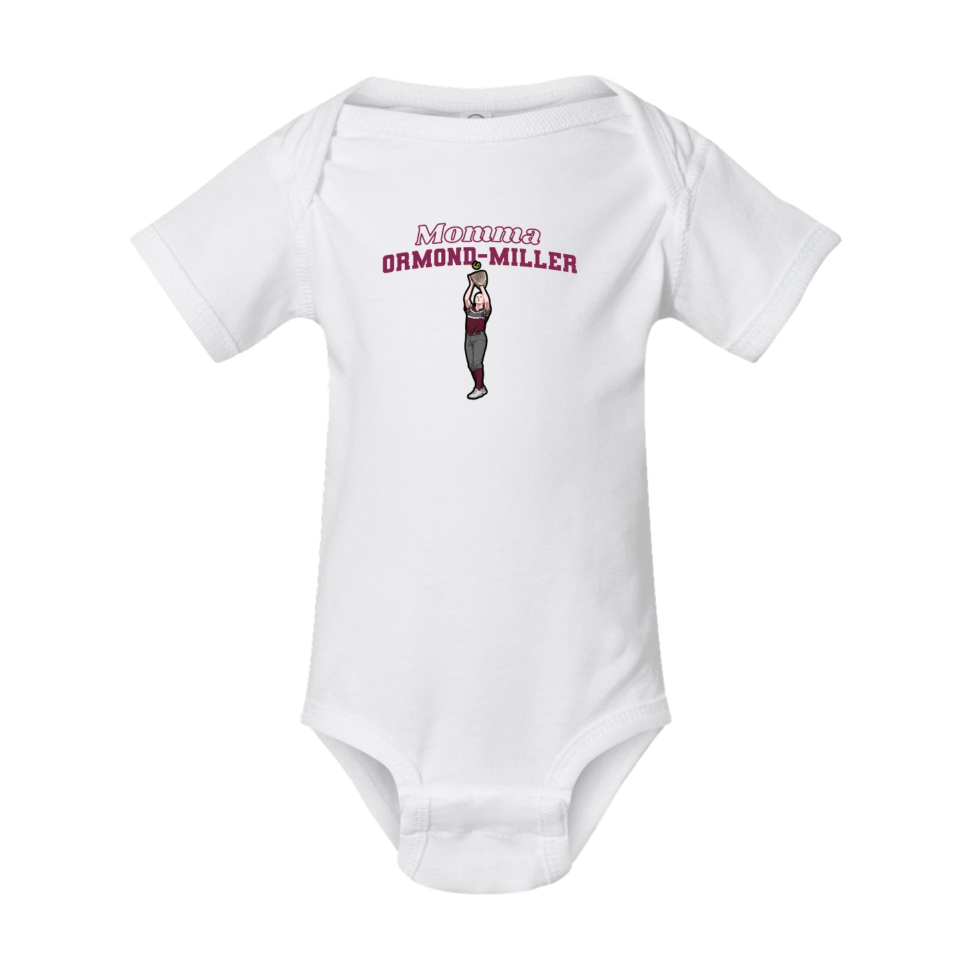 Baby Onesie — Mothers Day Block in White