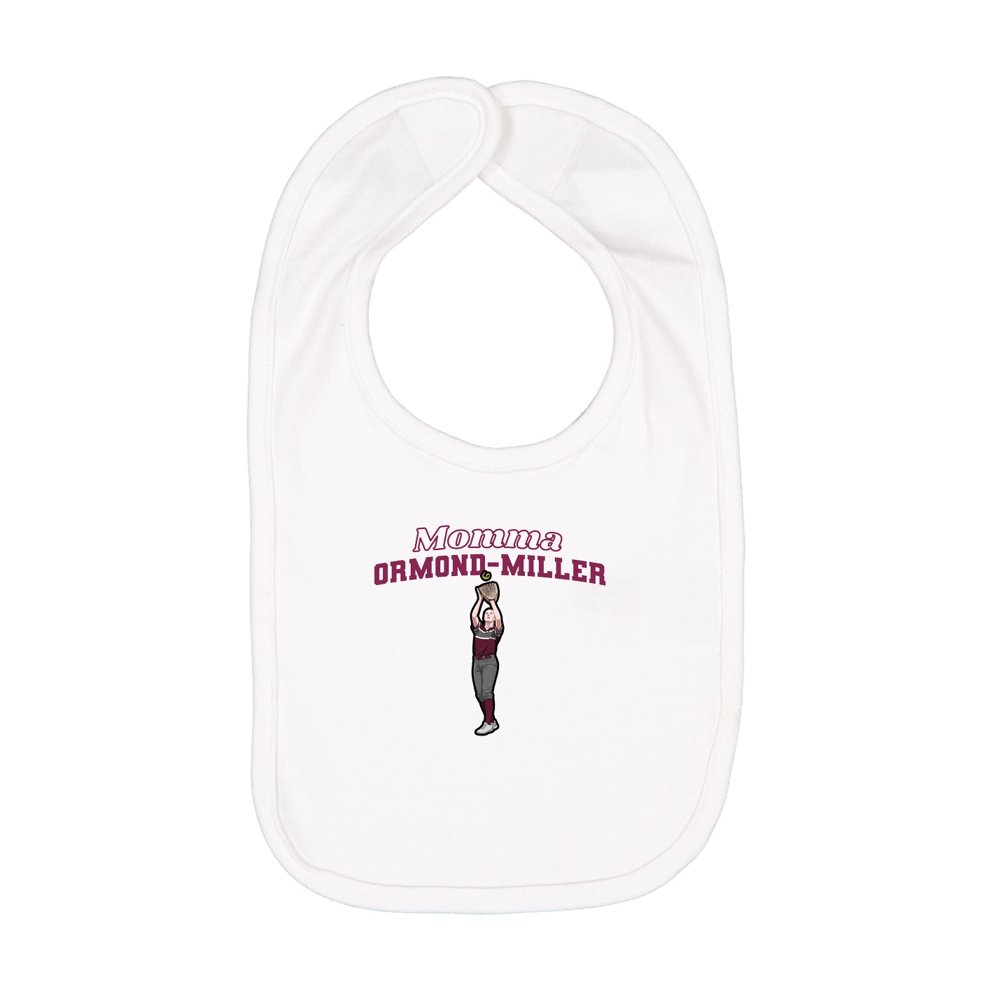 Infant Bib — Mothers Day Block in White