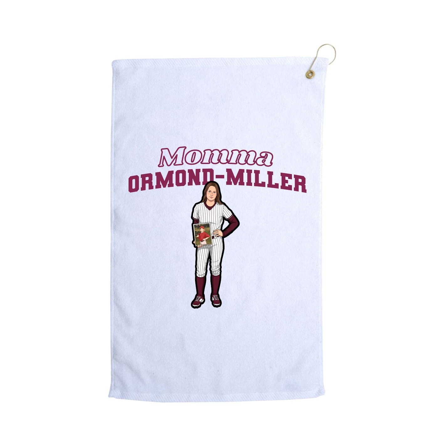 Golf Towel — Mothers Day Block in White
