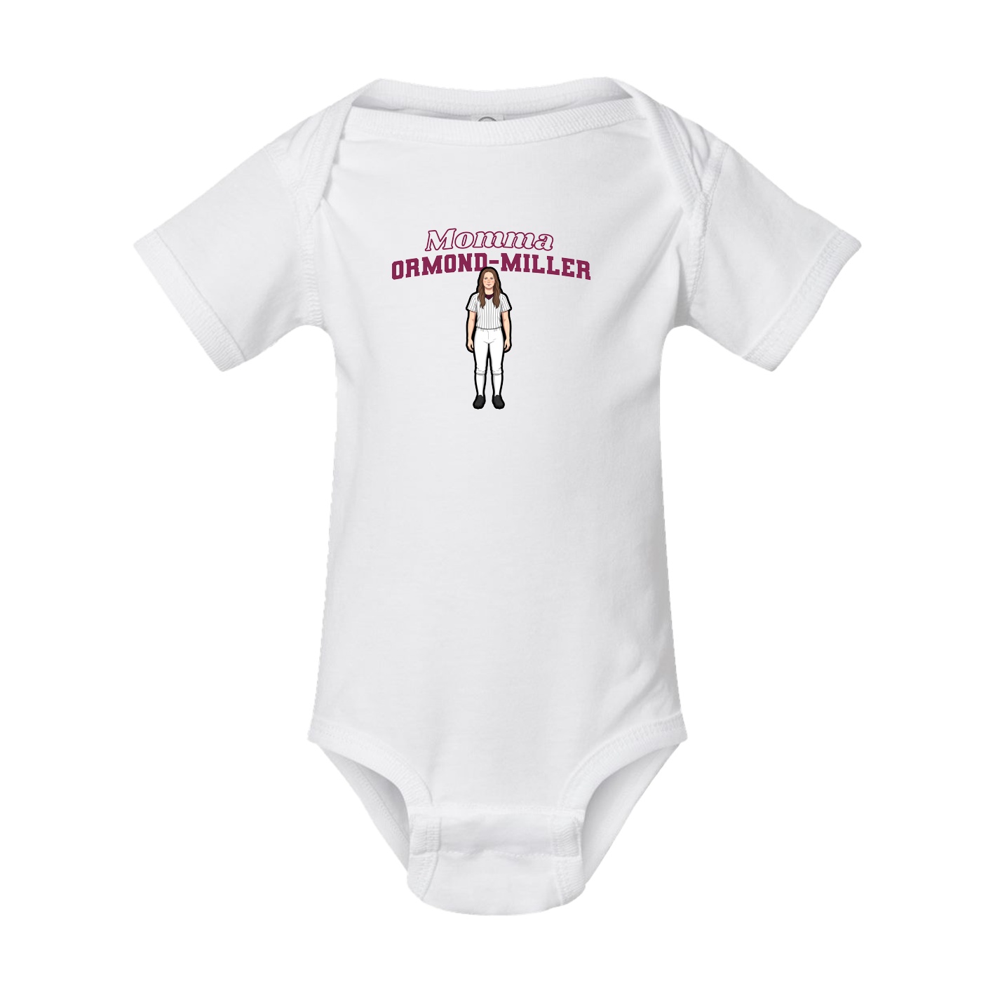Baby Onesie — Mothers Day Block in White