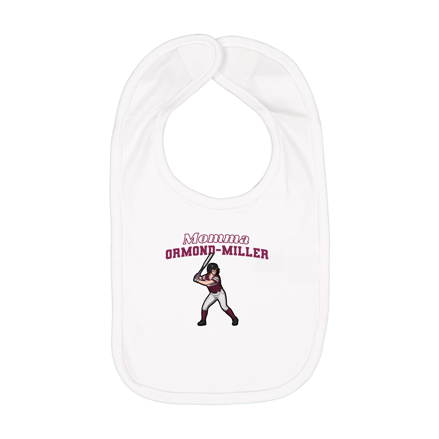 Infant Bib — Mothers Day Block in White