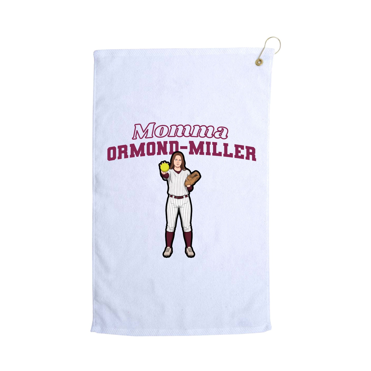 Golf Towel — Mothers Day Block in White