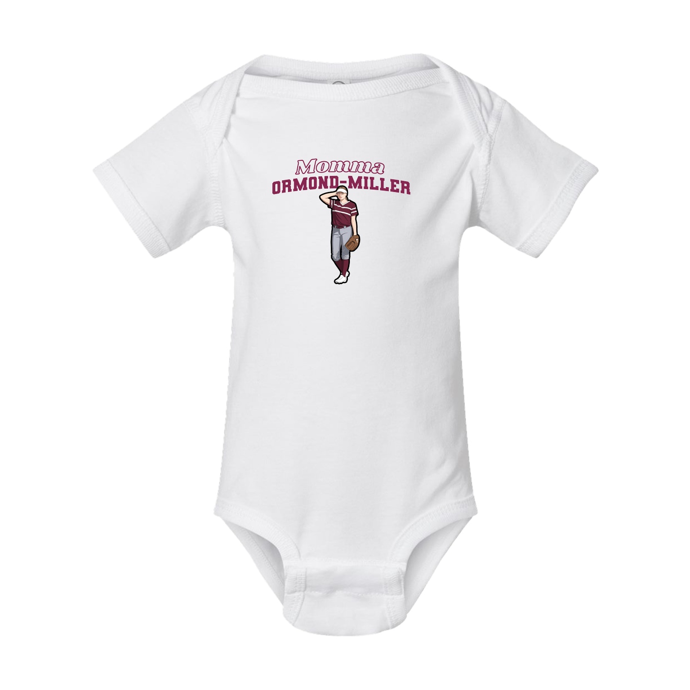 Baby Onesie — Mothers Day Block in White