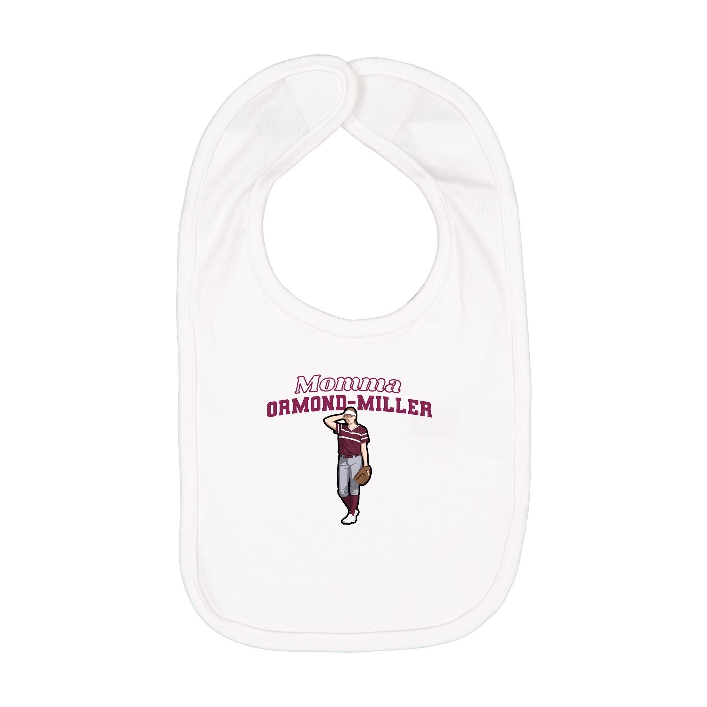 Infant Bib — Mothers Day Block in White