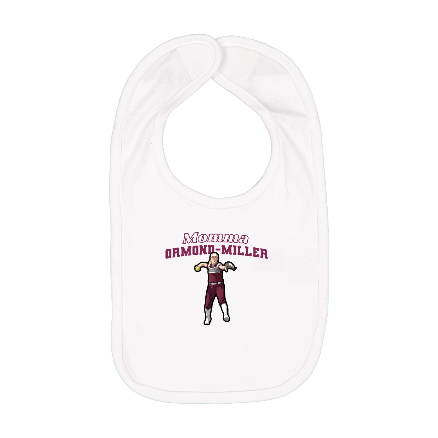 Infant Bib — Mothers Day Block in White