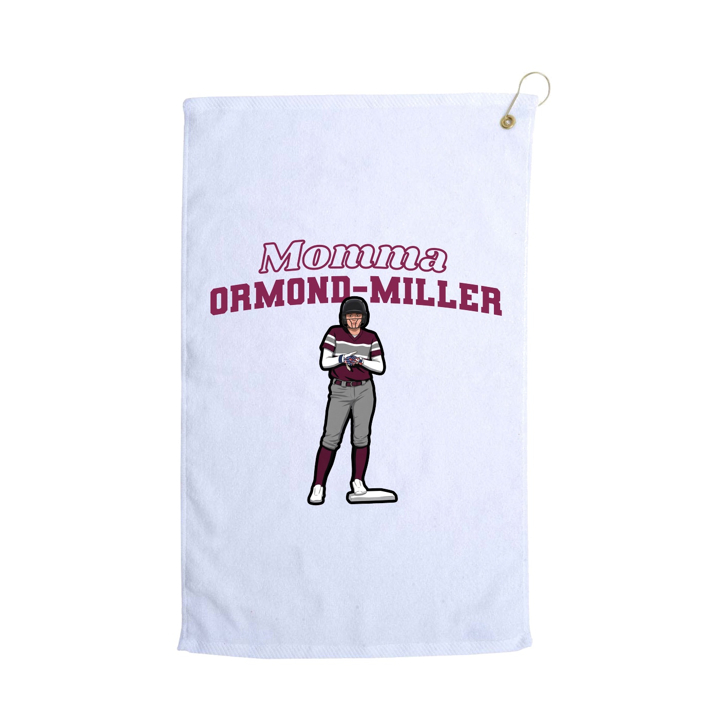 Golf Towel — Mothers Day Block in White