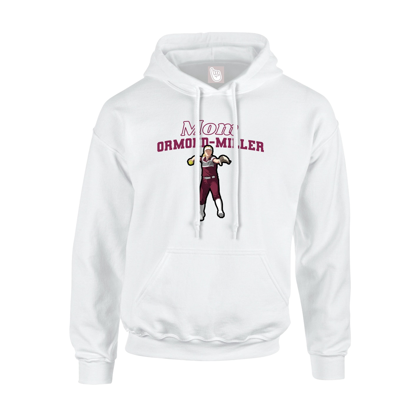 Youth Hoodie — Mothers Day Block in White