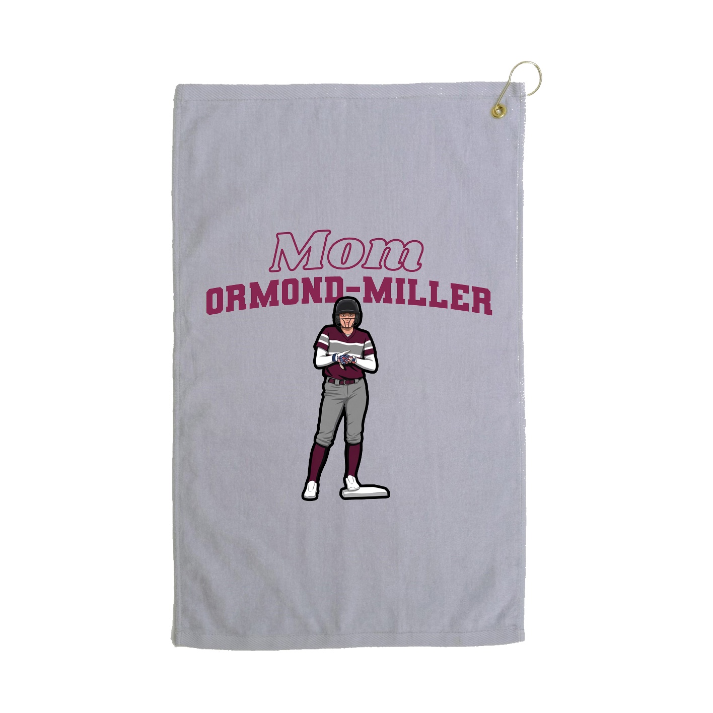 Golf Towel — Mothers Day Block in Grey