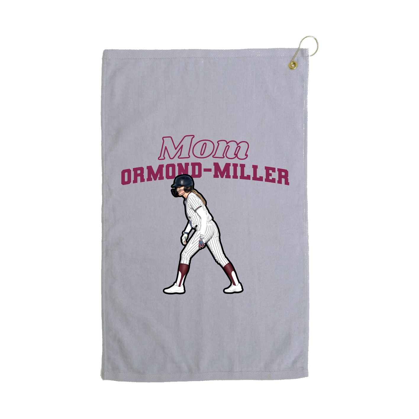 Golf Towel — Mothers Day Block in Grey