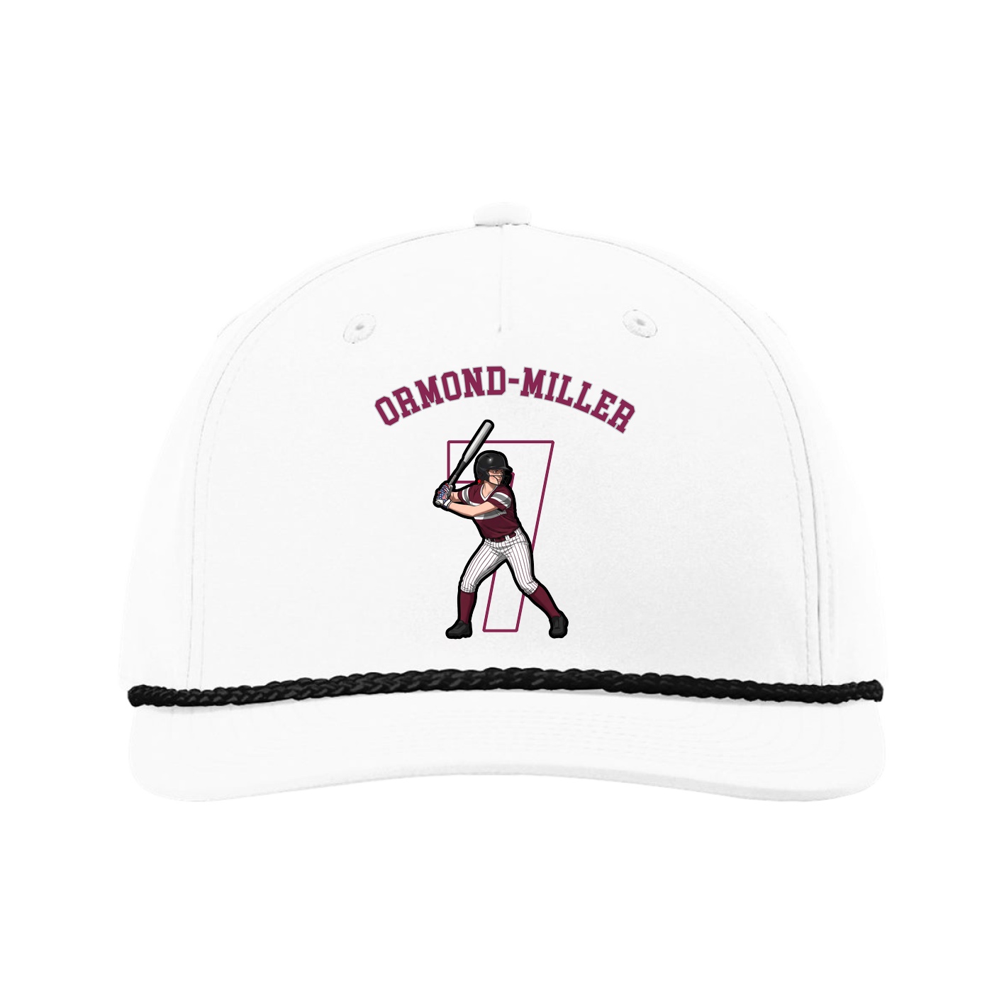 Five-Panel Classic Rope Cap — Shirsey Arch in White
