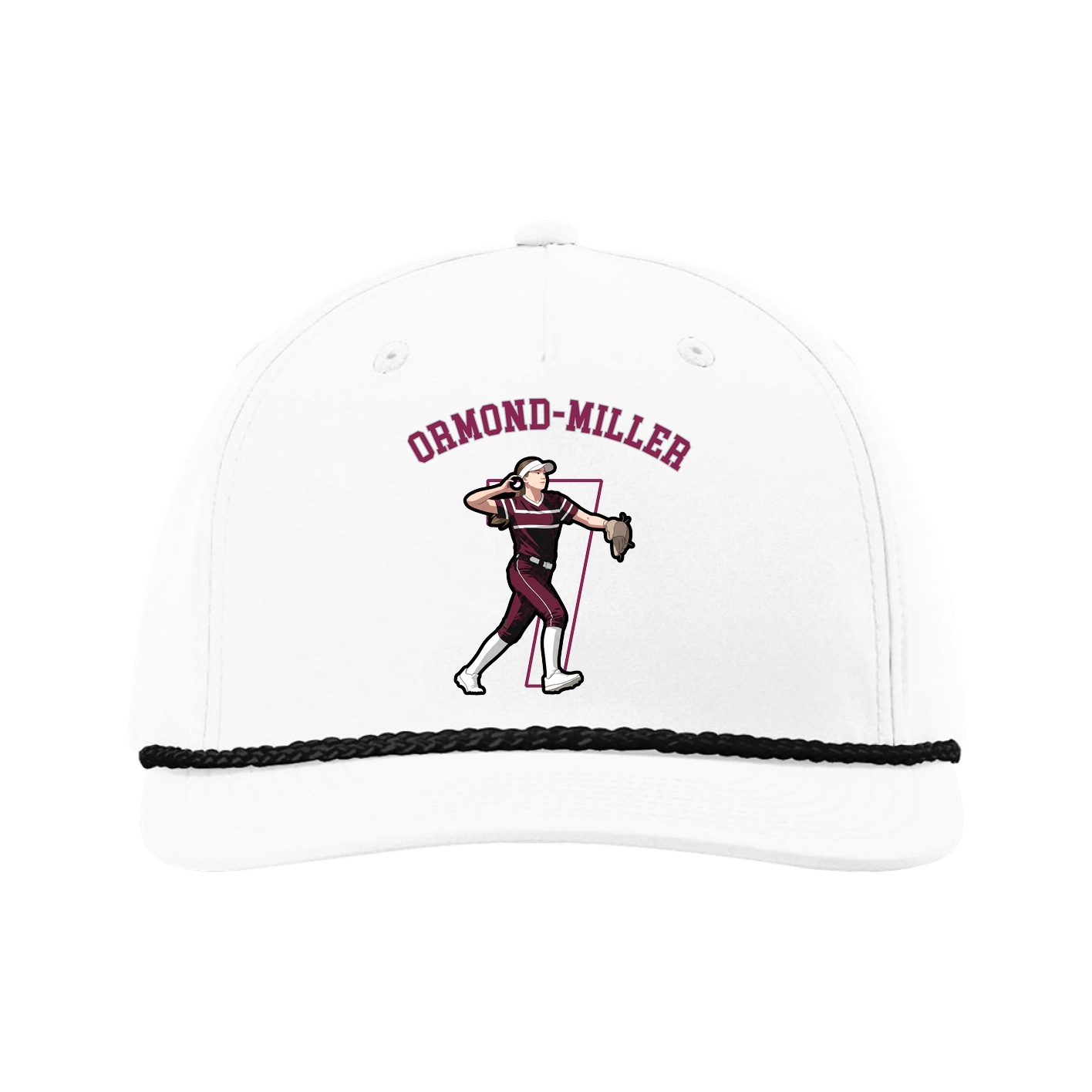 Five-Panel Classic Rope Cap — Shirsey Arch in White