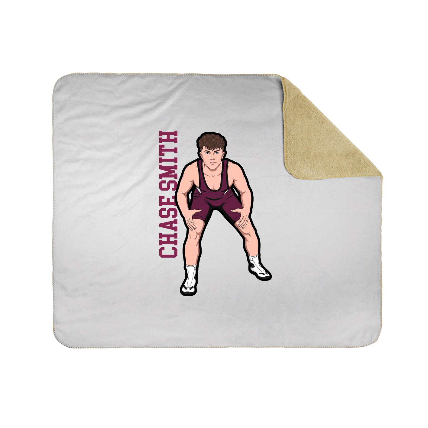 Throw Blanket — Name Vertical in White