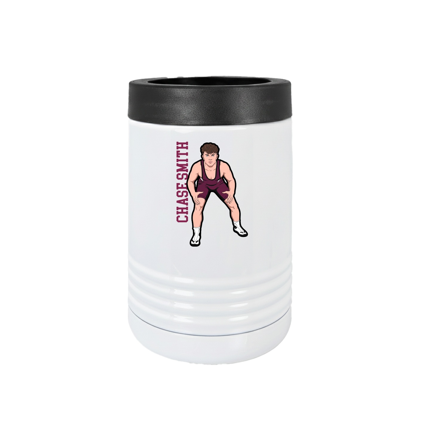 Beverage Holder — Name Vertical in White