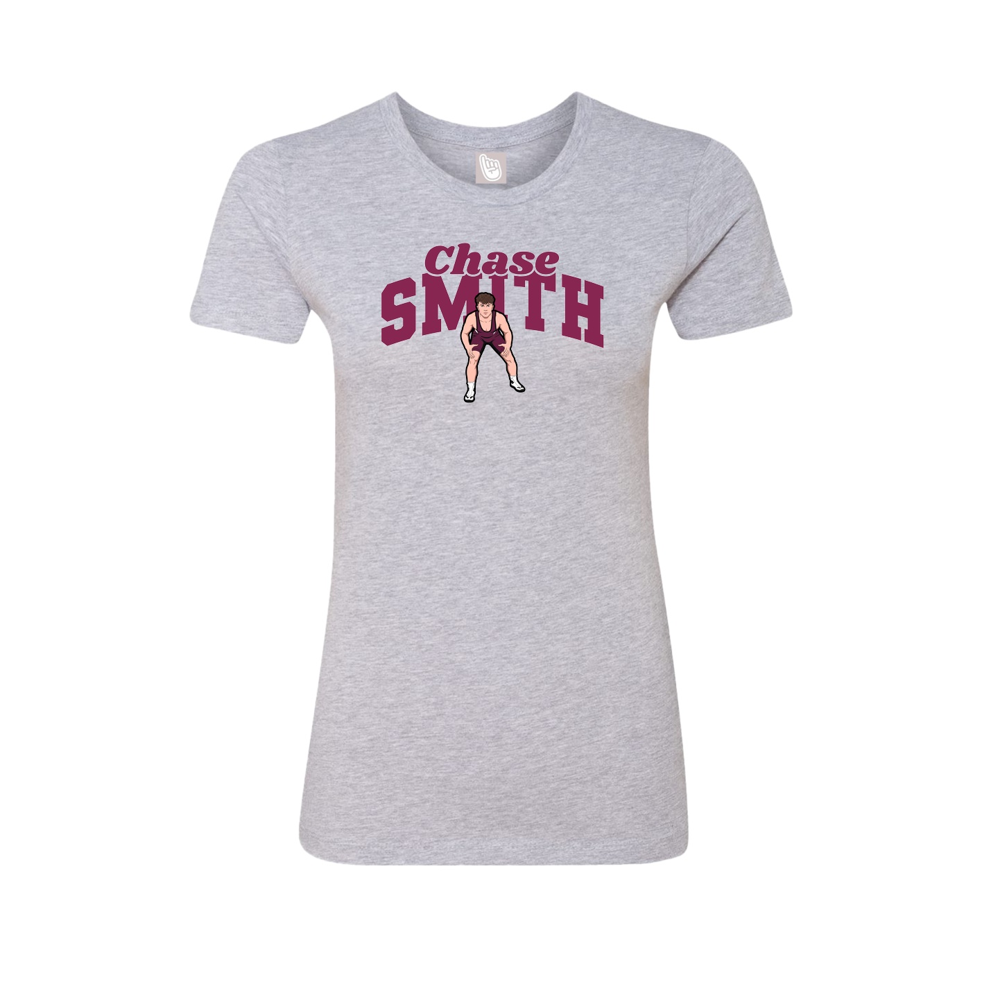Fitted Women's Tee — Signature Arch in Grey