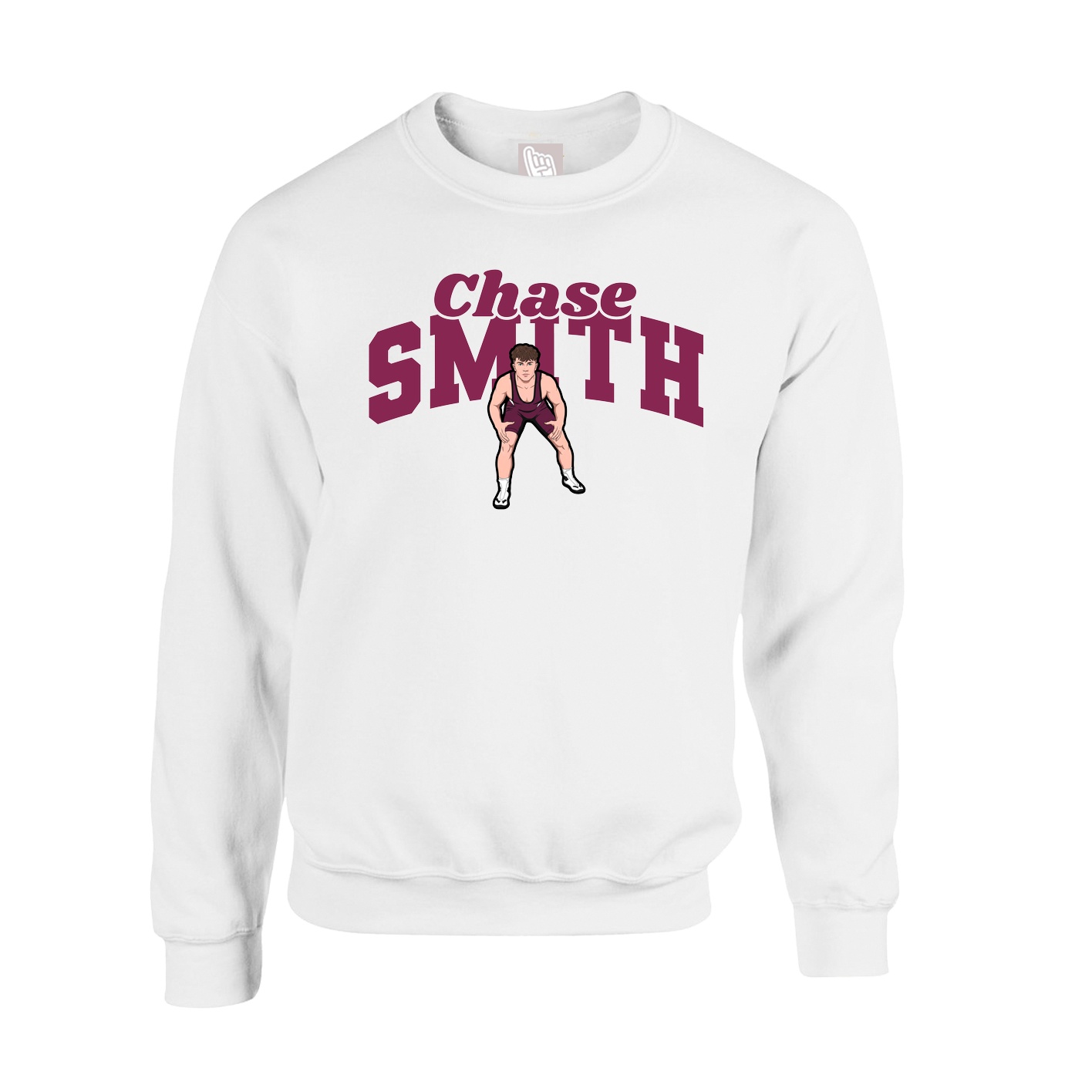 Fleece Crew — Signature Arch in White