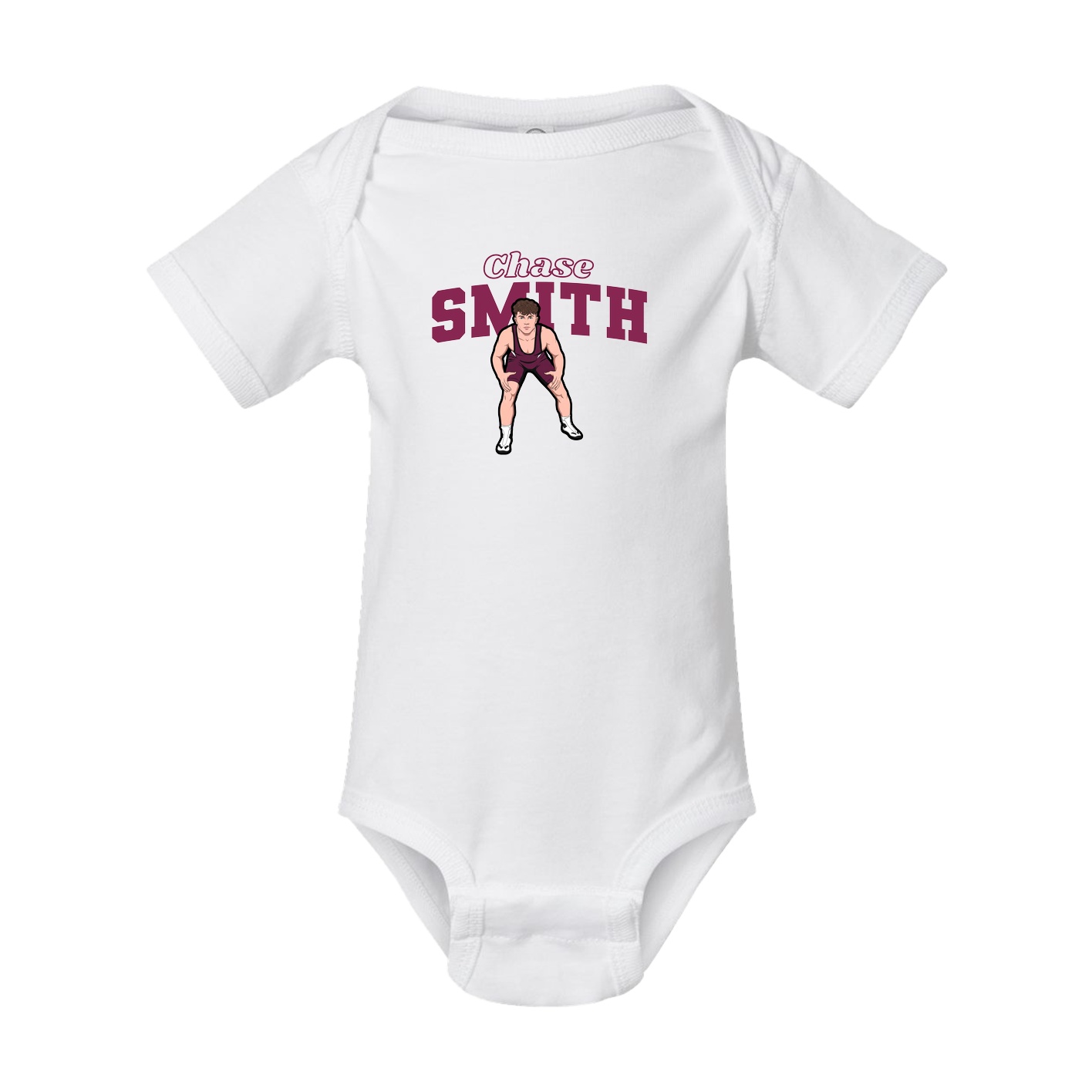 Baby Onesie — Name Arch in White