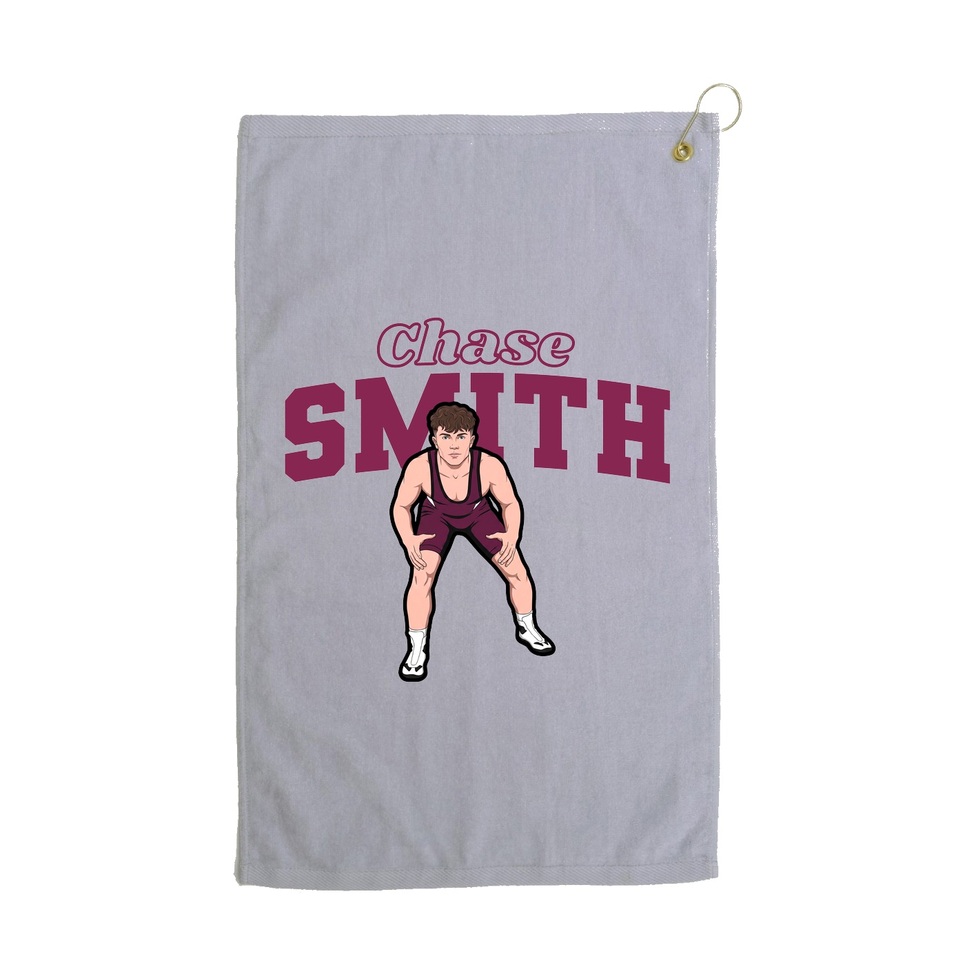 Golf Towel — Name Arch in Grey