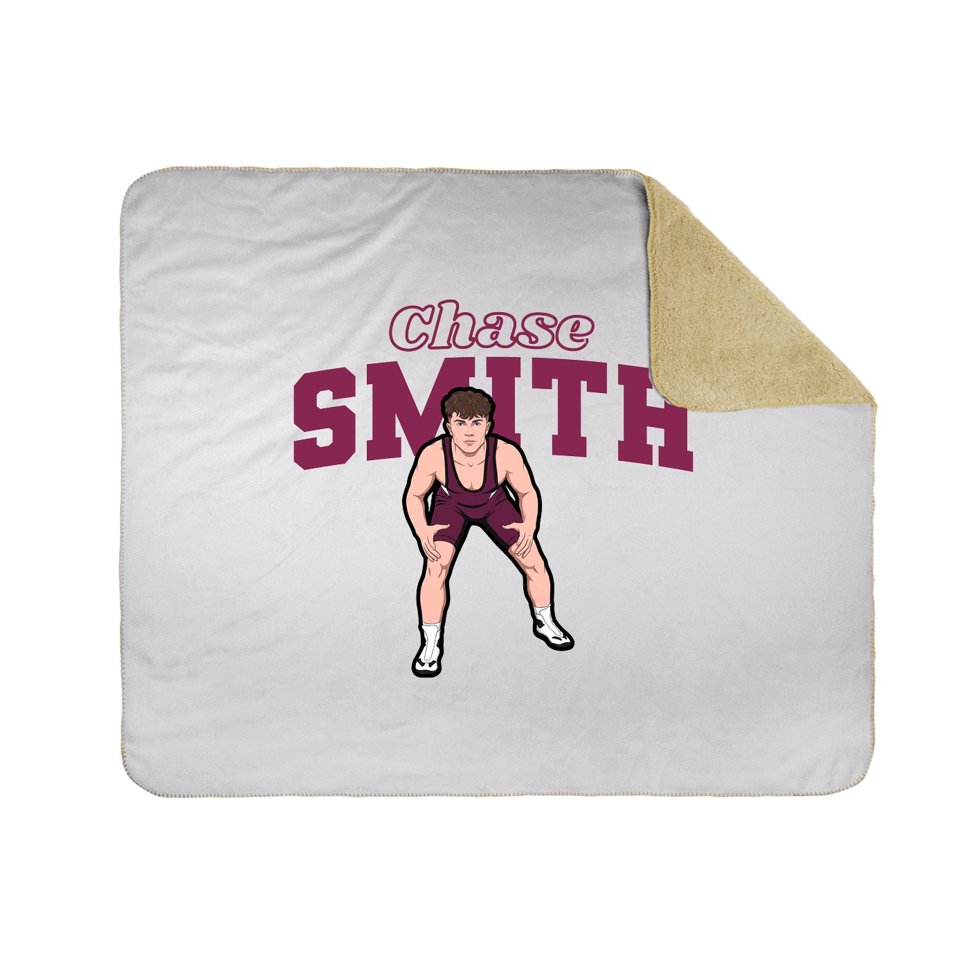 Throw Blanket — Name Arch in White