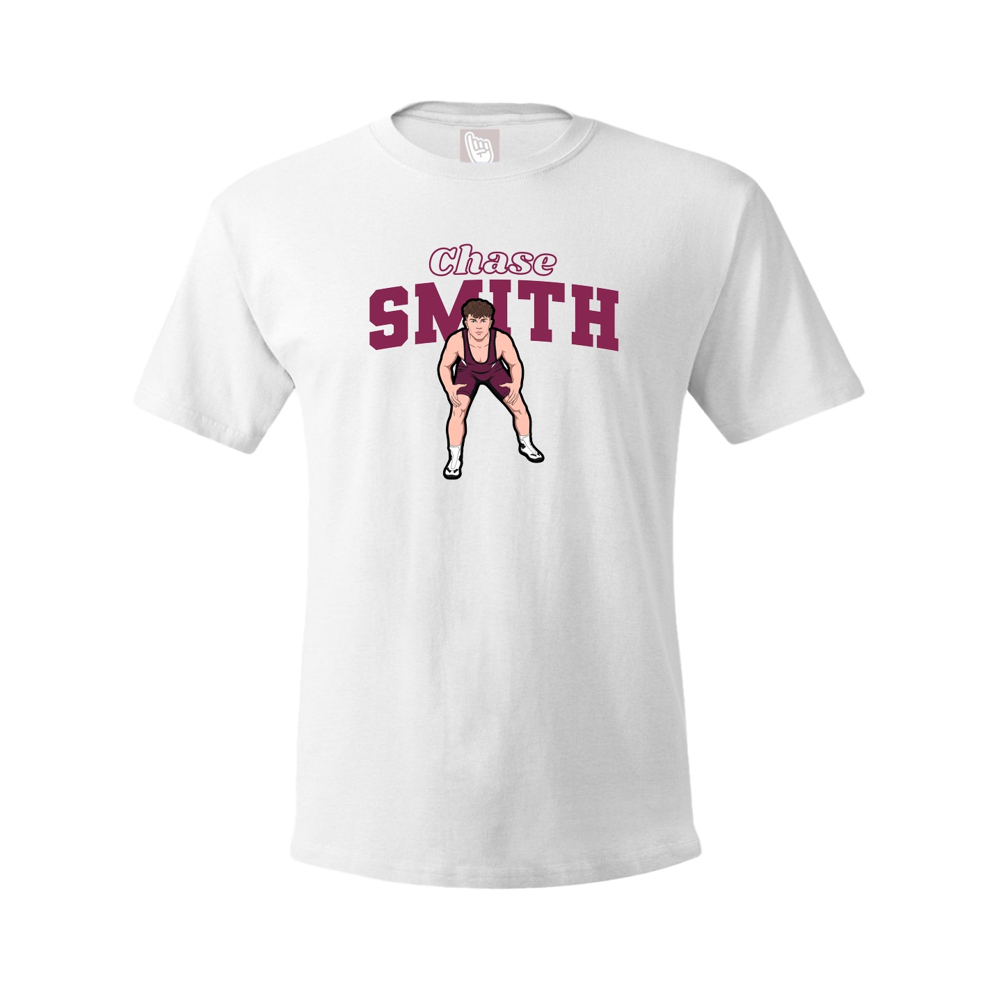 Youth Tee — Name Arch in White