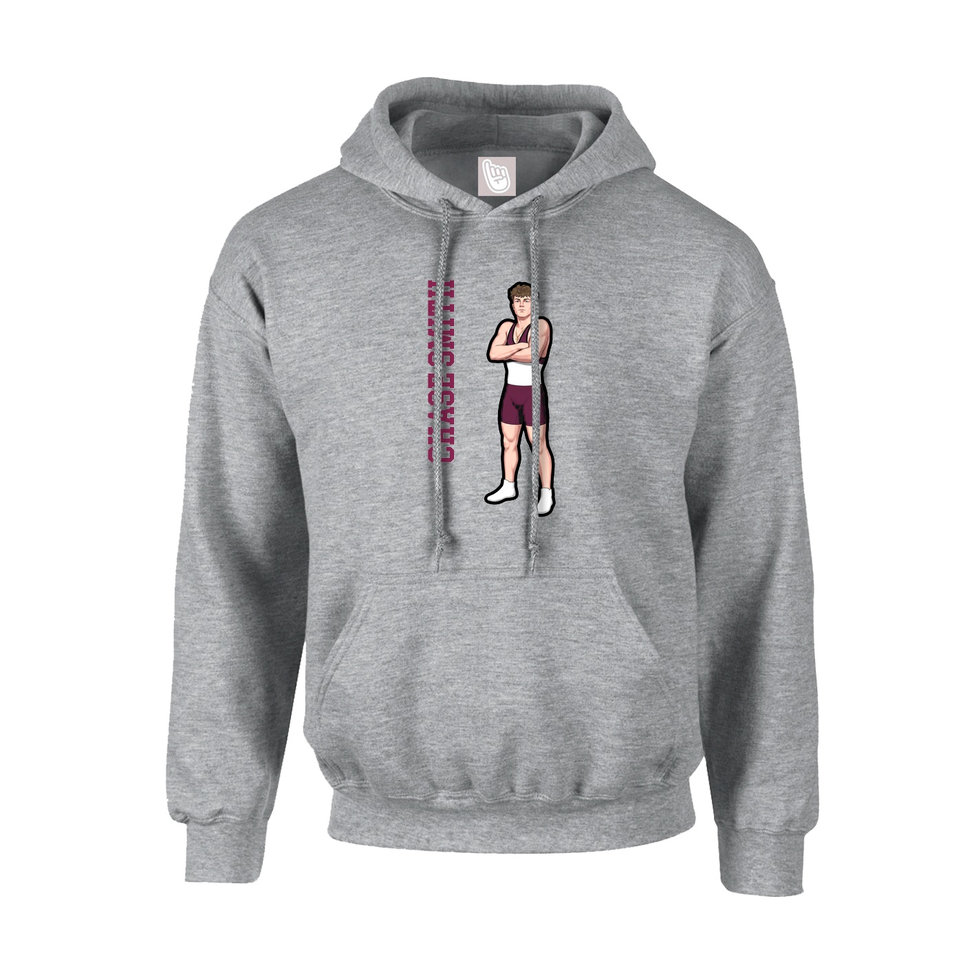 Youth Hoodie — Name Vertical in Grey