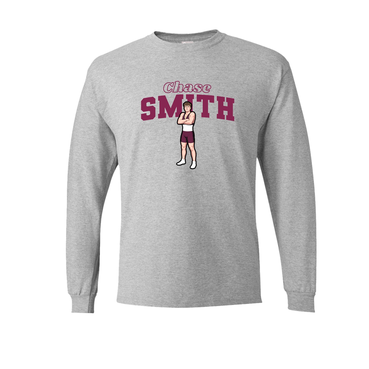 Long Sleeve Tee — Name Arch in Grey