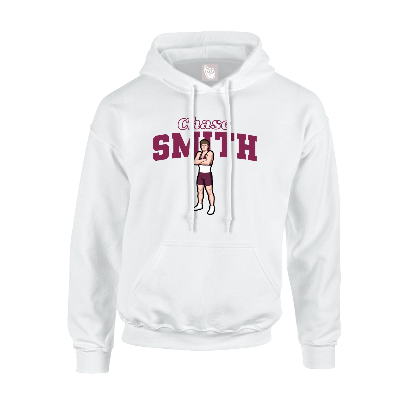 Hoodie — Name Arch in White
